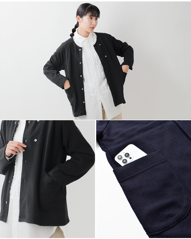 nisica(ニシカ)ウールノーカラーダブルボタンジャケットnis-1374