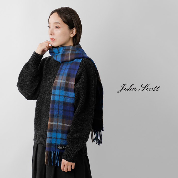 JOHN SCOTT(ジョンスコット)ラムウールチェックスカーフnlc1751