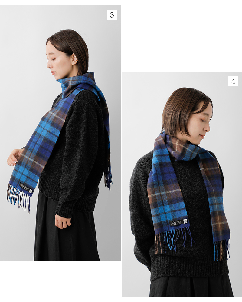 JOHN SCOTT(ジョンスコット)ラムウールチェックスカーフnlc1751