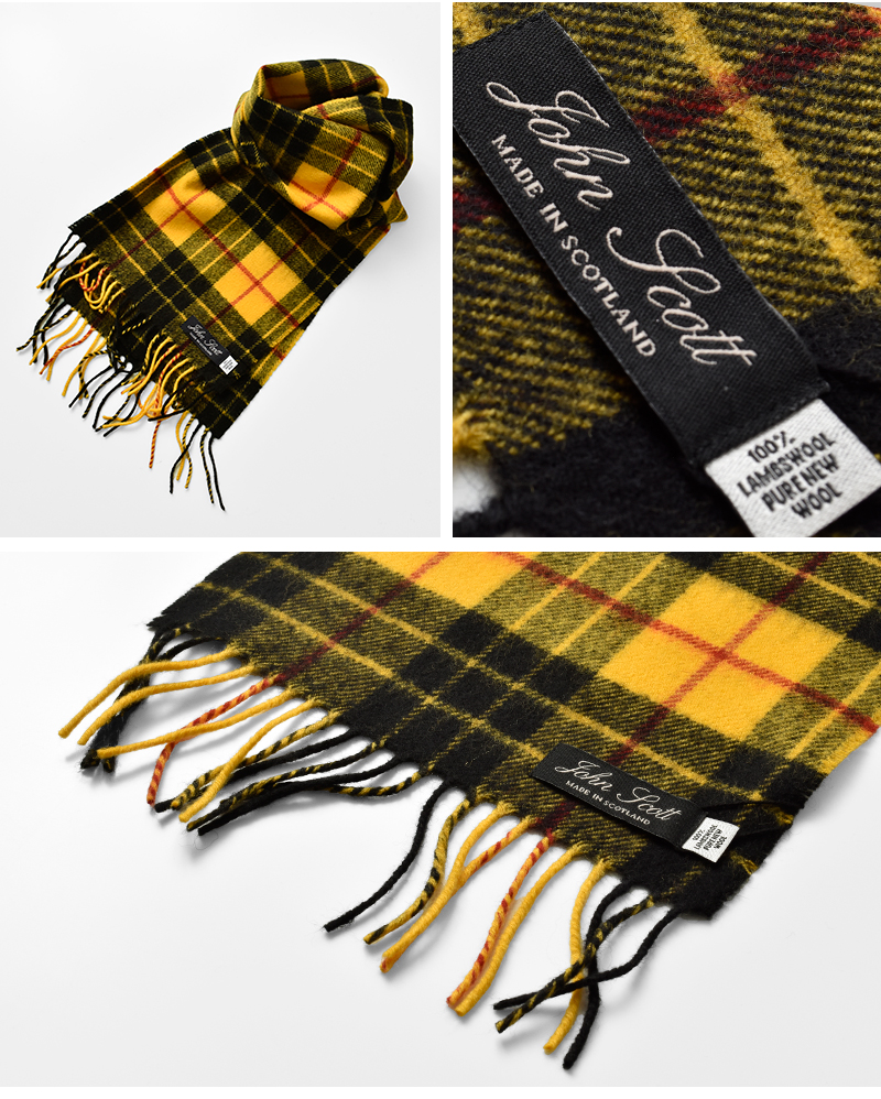 JOHN SCOTT(ジョンスコット)ラムウールチェックスカーフnlc1751