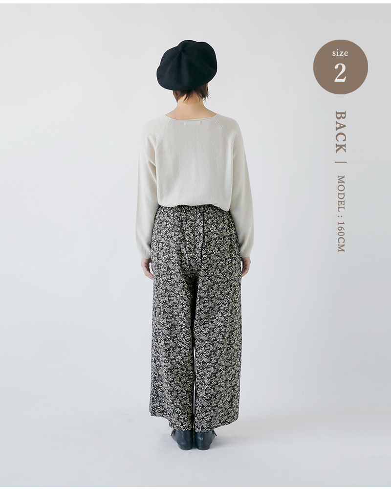 SOIL(ソイル)コットンスラブスモールフラワープリントワイドイージーパンツnsl25575
