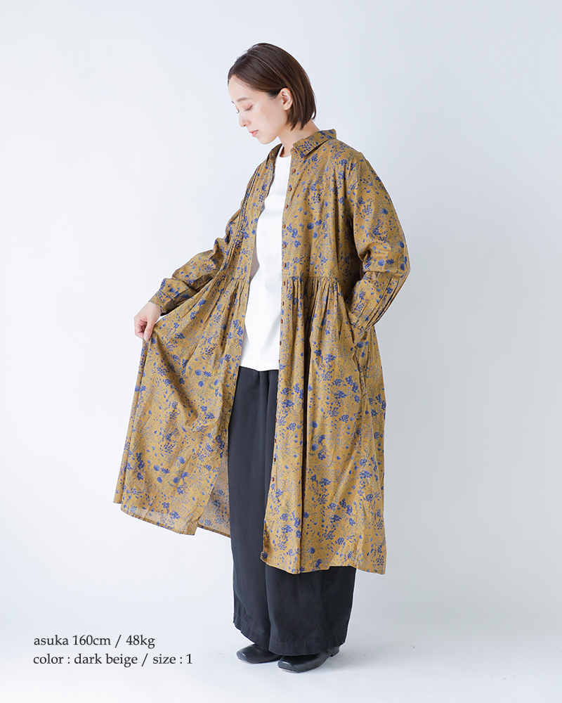 SOIL(ソイル)60sキャンブリックフラワープリントレギュラーカラーワンピースnsl25594