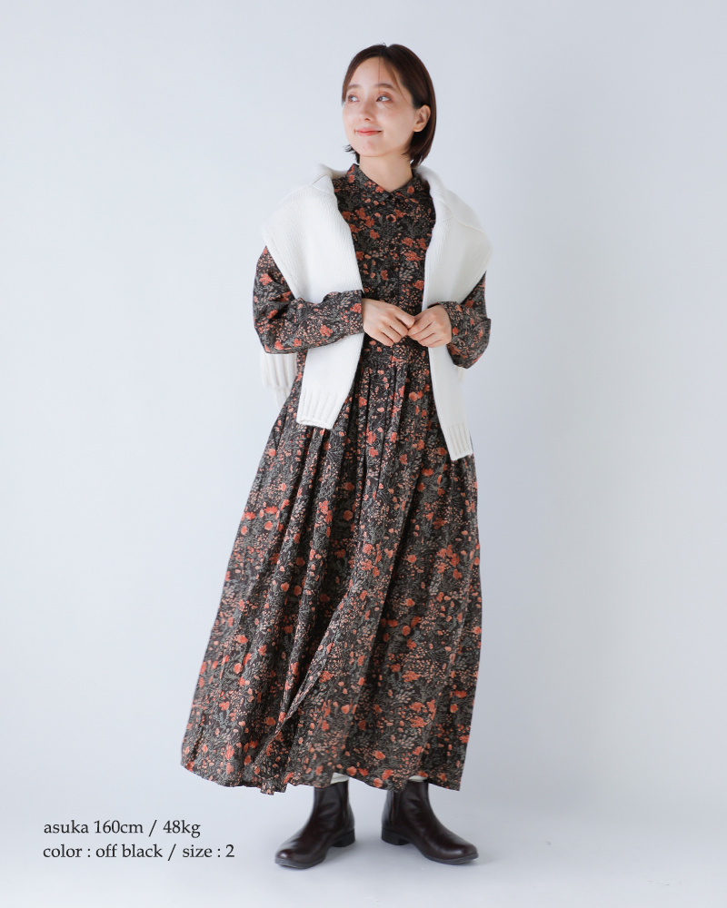 SOIL(ソイル)60sキャンブリックフラワープリントレギュラーカラーワンピースnsl25594