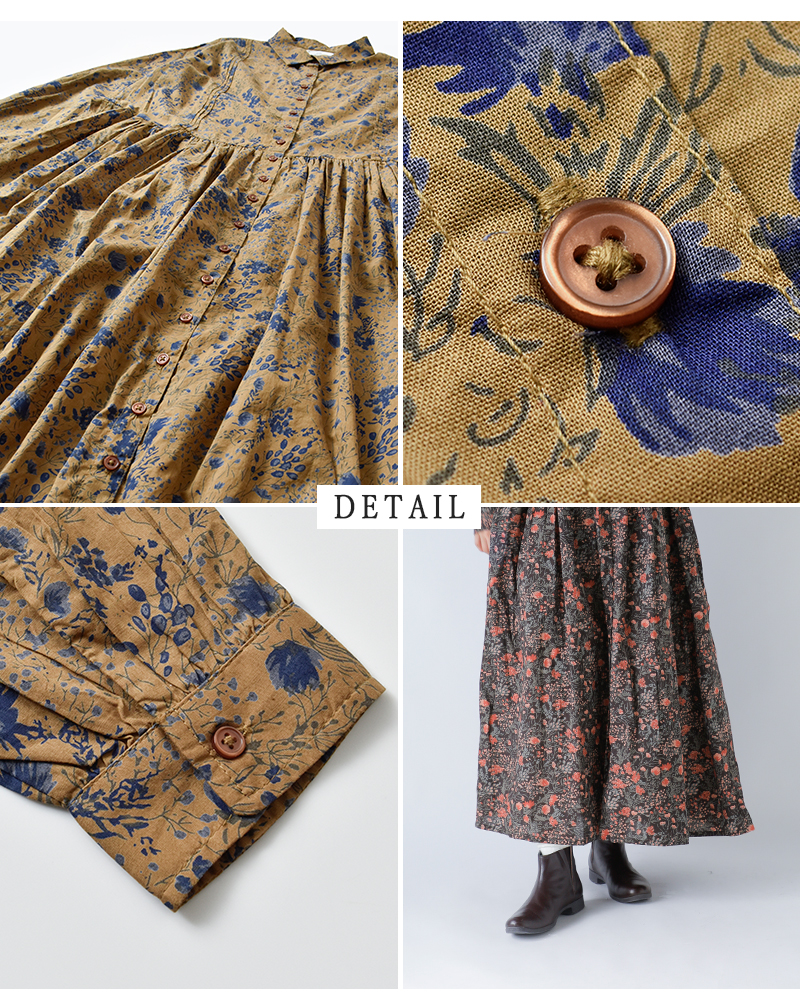 SOIL(ソイル)60sキャンブリックフラワープリントレギュラーカラーワンピースnsl25594