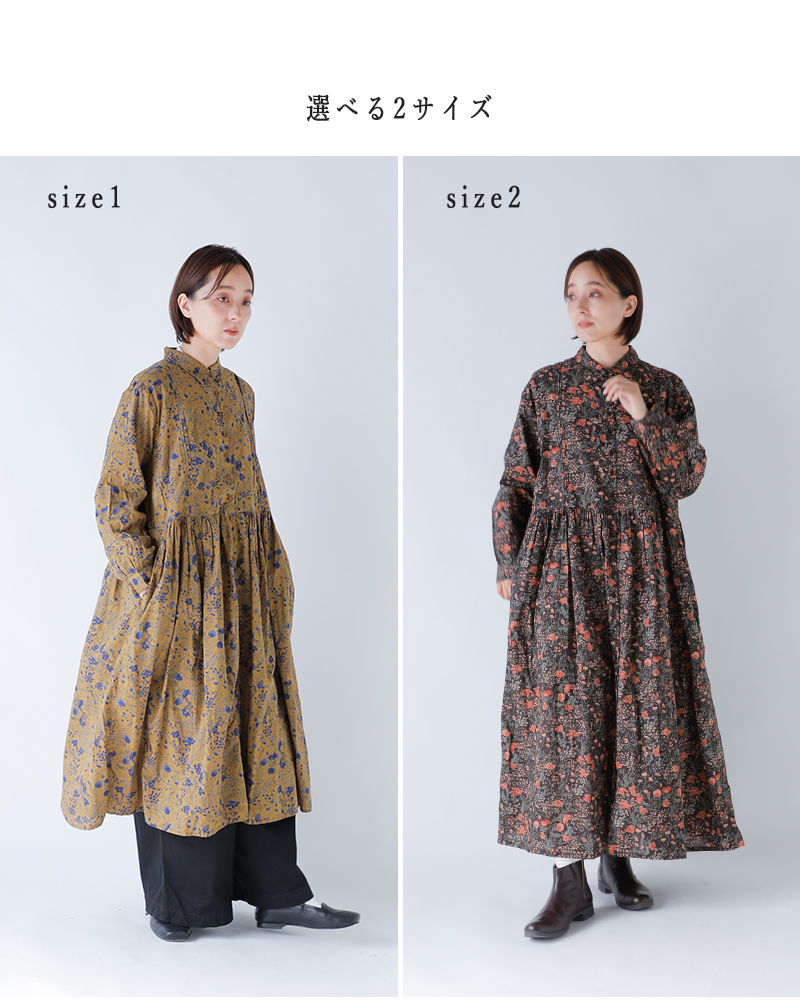 SOIL(ソイル)60sキャンブリックフラワープリントレギュラーカラーワンピースnsl25594