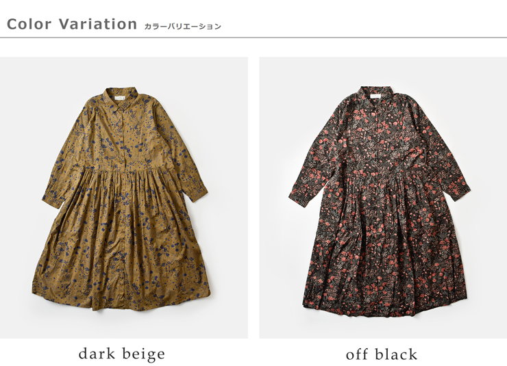 SOIL(ソイル)60sキャンブリックフラワープリントレギュラーカラーワンピースnsl25594