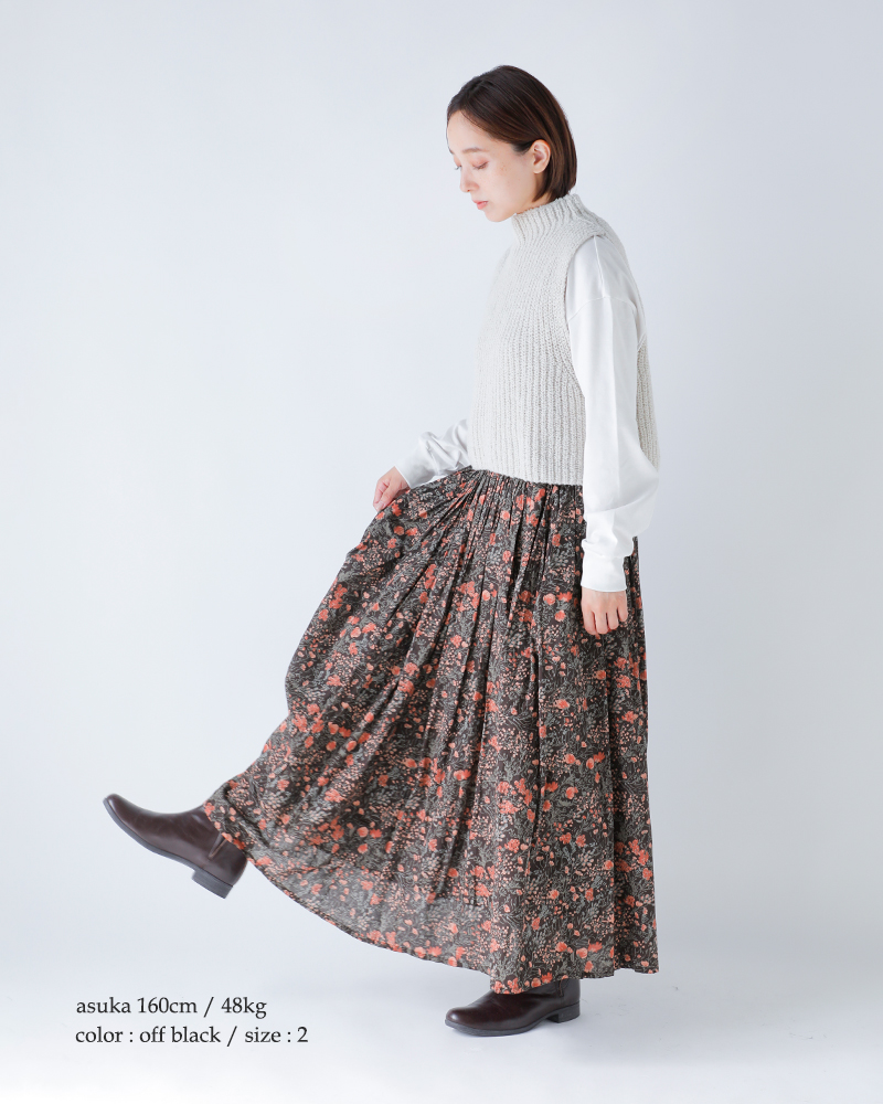 SOIL(ソイル)60sキャンブリックフラワープリントギャザースカートnsl25595