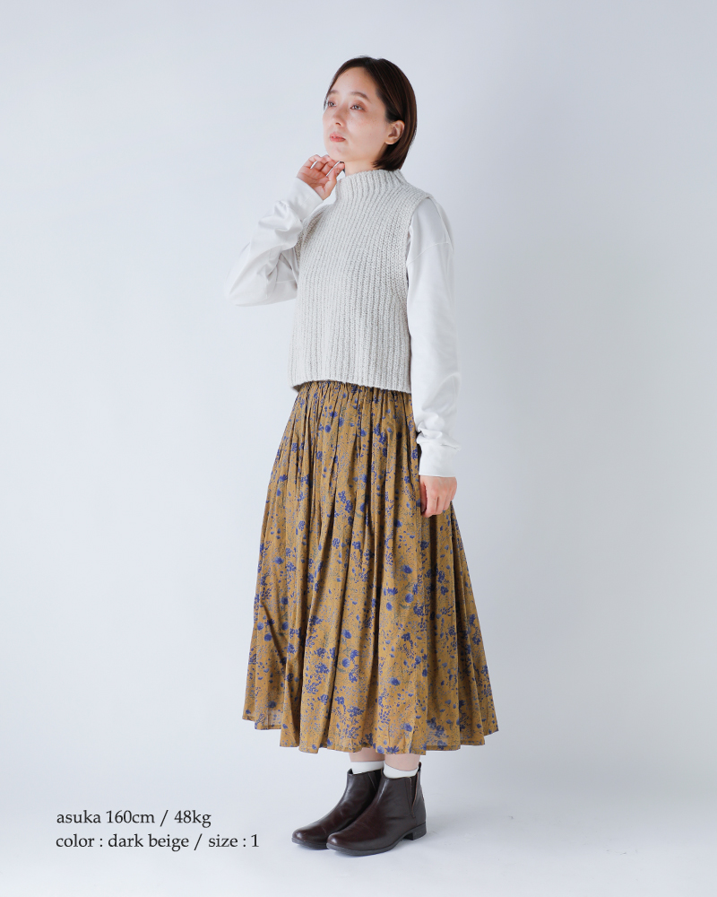 SOIL(ソイル)60sキャンブリックフラワープリントギャザースカートnsl25595