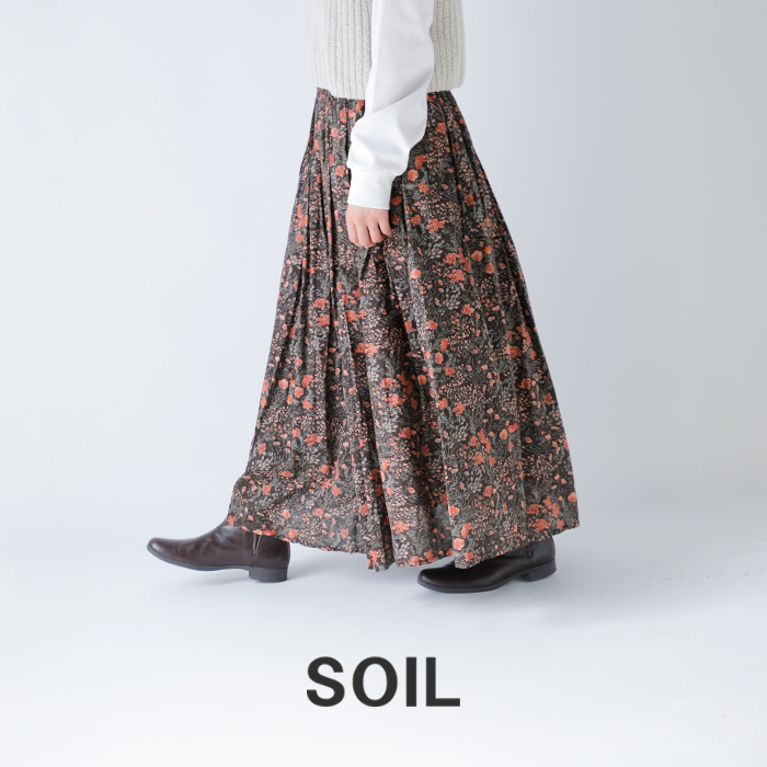 SOIL(ソイル)60sキャンブリックフラワープリントギャザースカートnsl25595