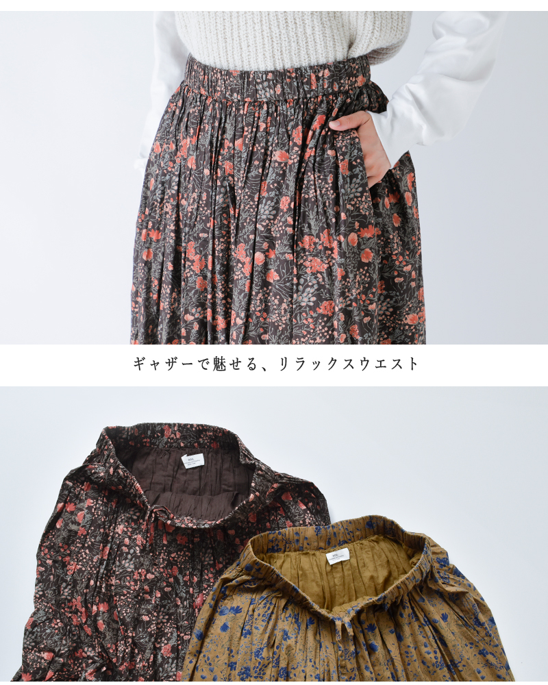 SOIL(ソイル)60sキャンブリックフラワープリントギャザースカートnsl25595