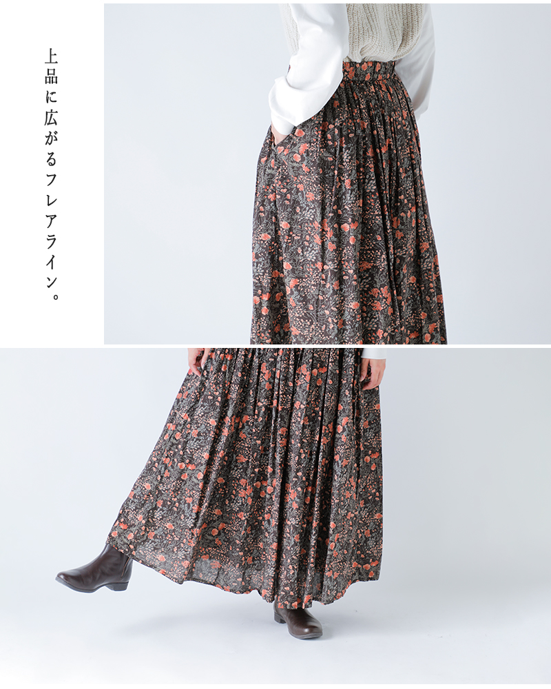 SOIL(ソイル)60sキャンブリックフラワープリントギャザースカートnsl25595