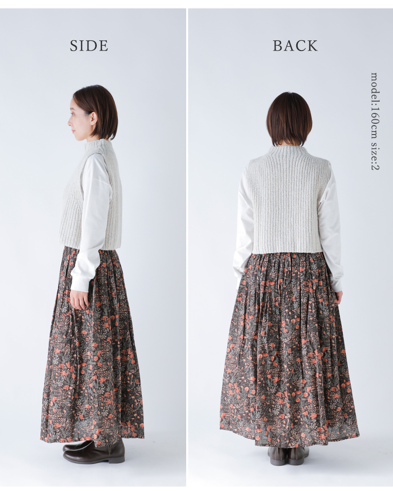 SOIL(ソイル)60sキャンブリックフラワープリントギャザースカートnsl25595