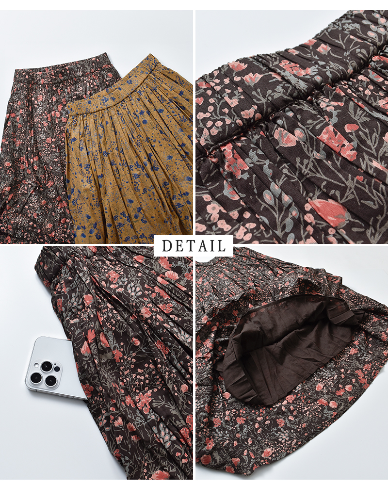 SOIL(ソイル)60sキャンブリックフラワープリントギャザースカートnsl25595