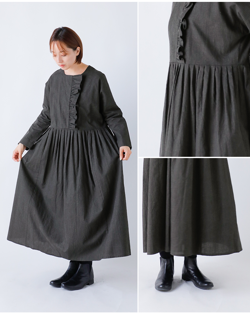 MAGALI(マガリ)コットンリネンフリルワンピースop198