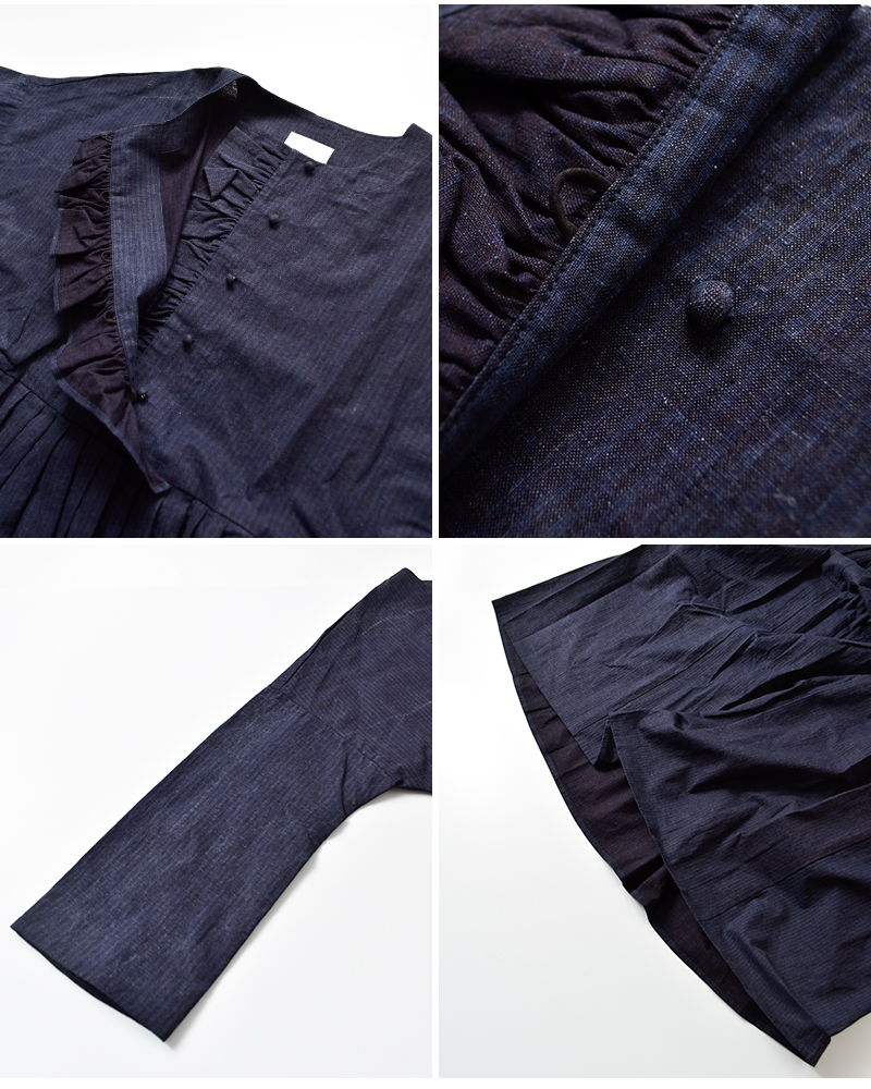 MAGALI(マガリ)コットンリネンフリルワンピースop198