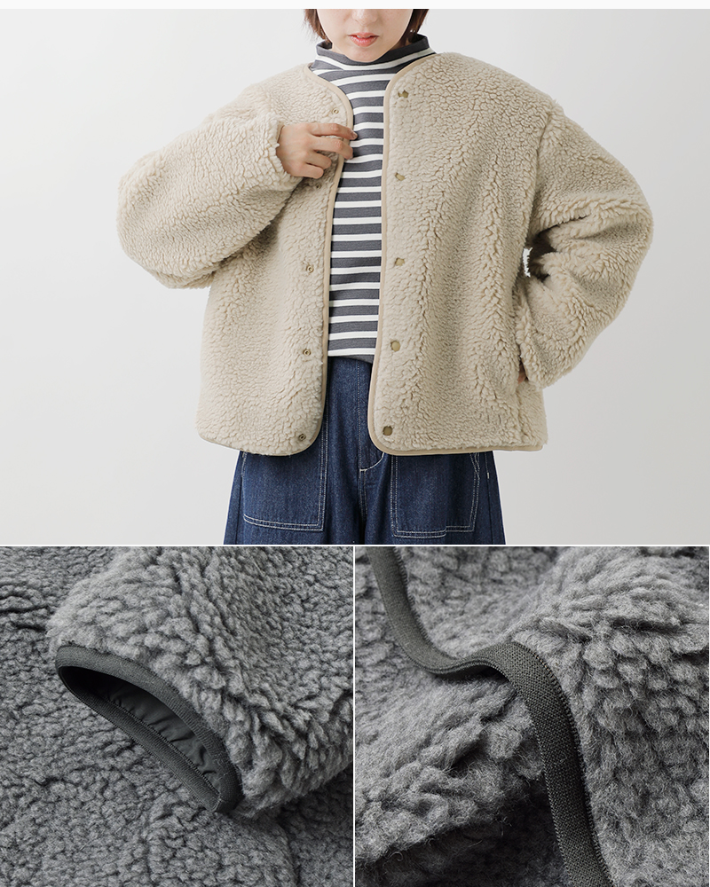 ORCIVAL(オーチバル・オーシバル)ボアフリースラウンドネックブルゾンor-a0741bff