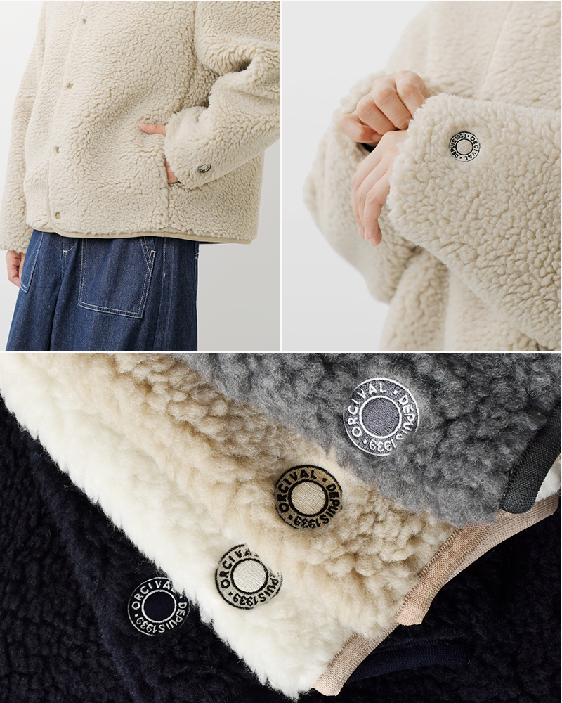 ORCIVAL(オーチバル・オーシバル)ボアフリースラウンドネックブルゾンor-a0741bff