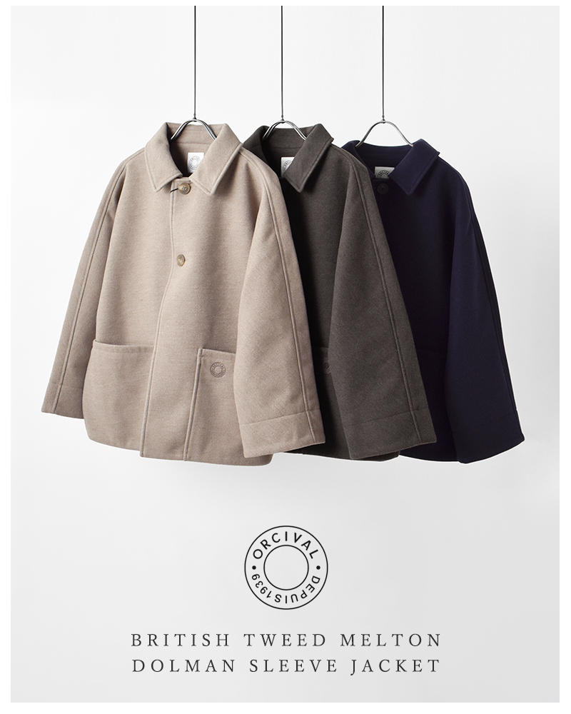 ORCIVAL(オーチバル・オーシバル)ブリティッシュツイードメルトンドルマンスリーブジャケットor-a0745bbt