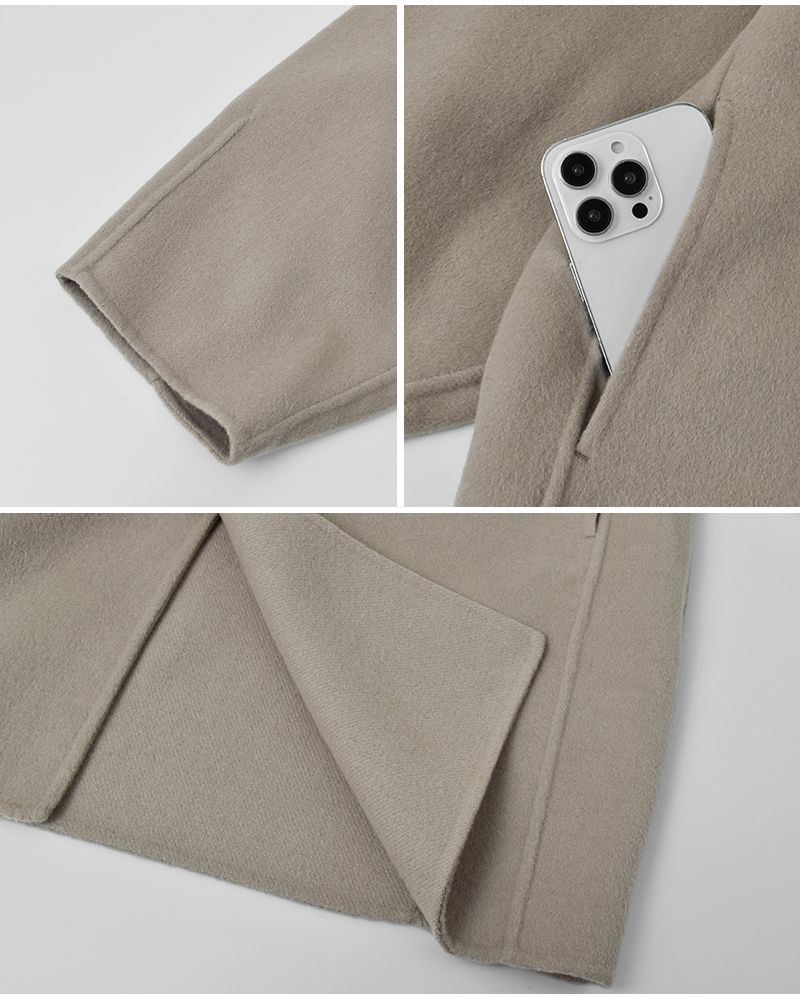 ORCIVAL(オーチバル・オーシバル)リバーウールビーバーノーカラーラウンドネックコートor-a0747rev