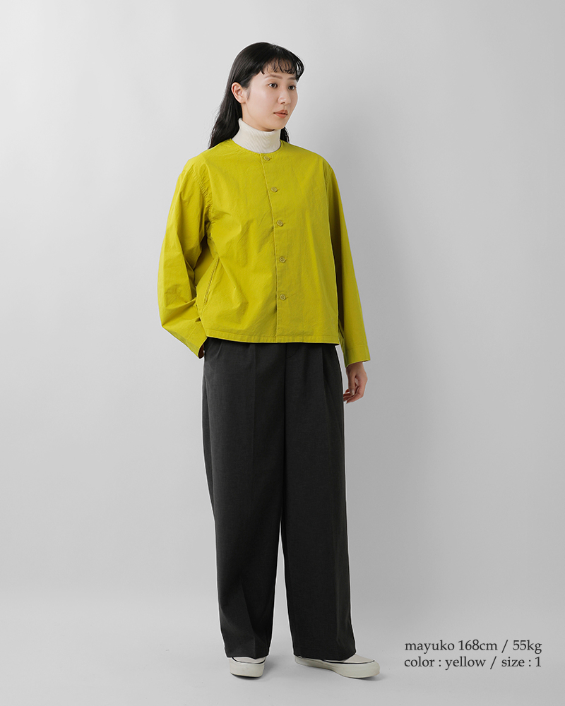 ORCIVAL(オーチバル・オーシバル)ツイルダンプカラーレスシャツor-b0421oom