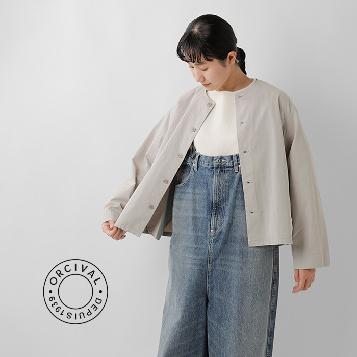 ORCIVAL(オーチバル・オーシバル)ツイルダンプカラーレスシャツor-b0421oom