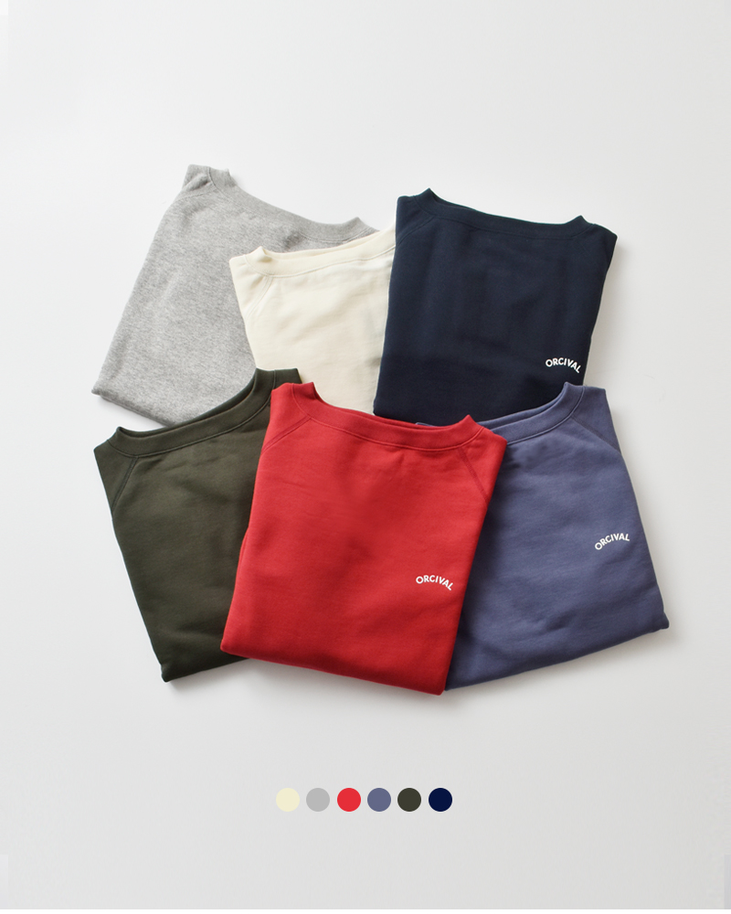 ORCIVAL(オーチバル・オーシバル)ライトフレンチテリーボートネックスウェットプルオーバーor-c0157maz