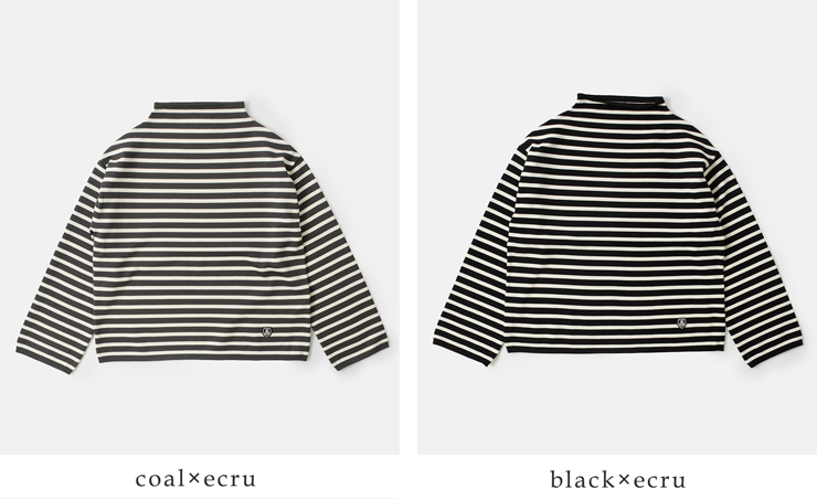 ORCIVAL(オーチバル・オーシバル)ウールプレーティングニットボーダーモックネックプルオーバーor-d0113cra