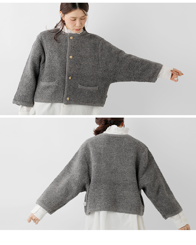 ORCIVAL(オーチバル・オーシバル)ウールニットブークレカーディガンor-d0127kbt