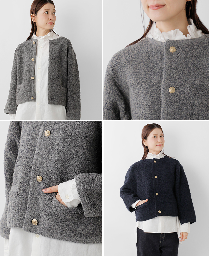 ORCIVAL(オーチバル・オーシバル)ウールニットブークレカーディガンor-d0127kbt