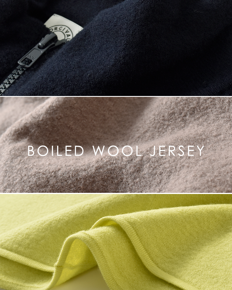 ORCIVAL(オーチバル・オーシバル)ボイルドウールジャージースタンドジップニットカーディガンor-d0130kkw