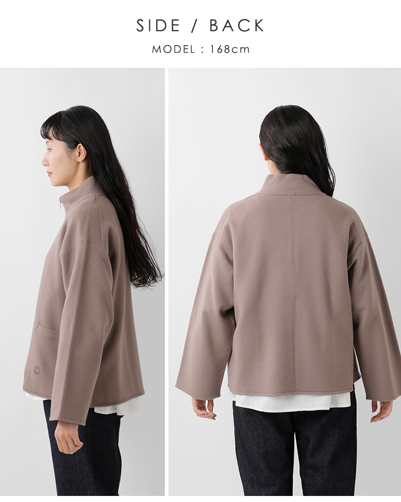 ORCIVAL(オーチバル・オーシバル)ボイルドウールジャージースタンドジップニットカーディガンor-d0130kkw