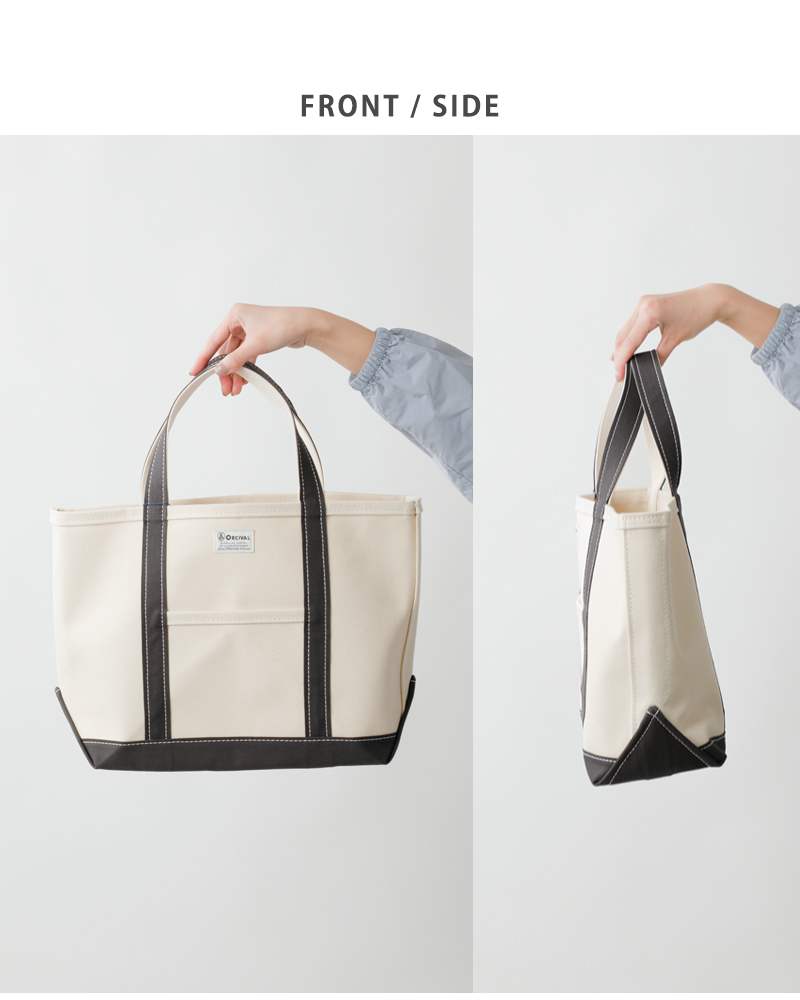 ORCIVAL(オーチバル・オーシバル)ヘビーキャンバス配色トートバッグミディアムor-h0284kwc-bi-25aw