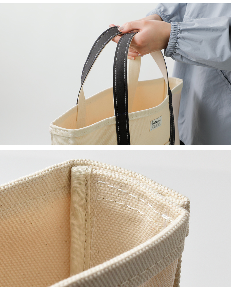 ORCIVAL(オーチバル・オーシバル)ヘビーキャンバス配色トートバッグミディアムor-h0284kwc-bi-25aw