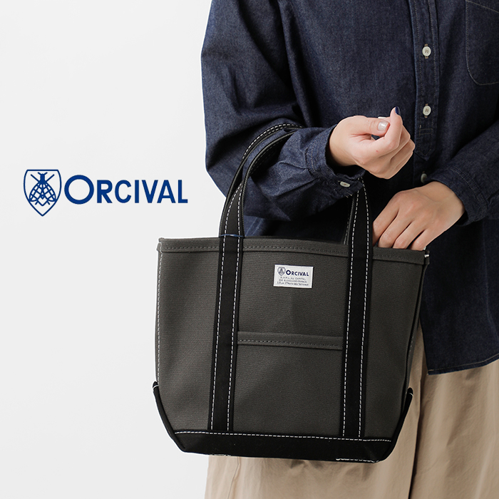ORCIVAL(オーチバル・オーシバル)ヘビーキャンバス配色トートバッグスモールor-h0285kwc-bi-25aw