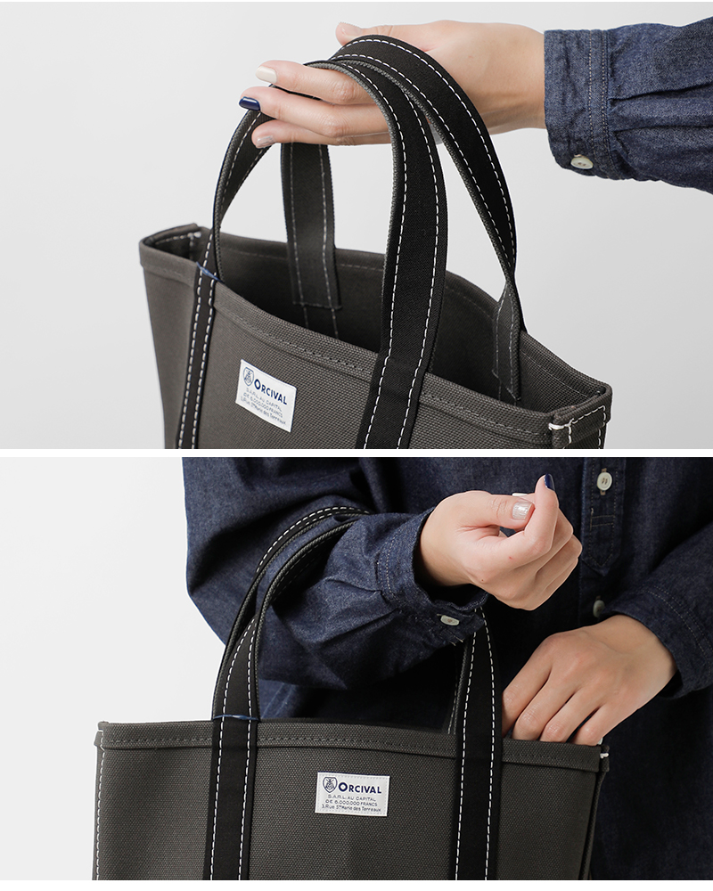 ORCIVAL(オーチバル・オーシバル)ヘビーキャンバス配色トートバッグスモールor-h0285kwc-bi-25aw