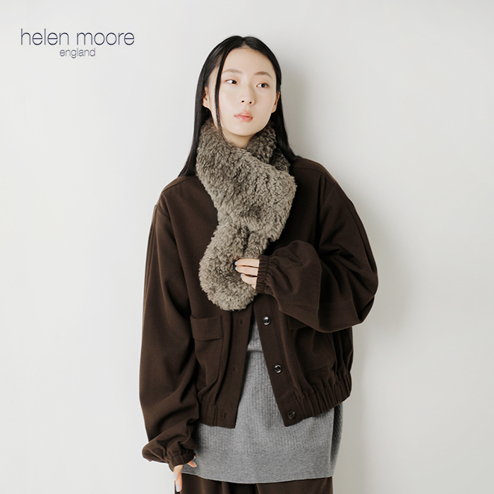 helen moore(ヘレンムーア)フェイクシープスキンプチループスカーフp-loop
