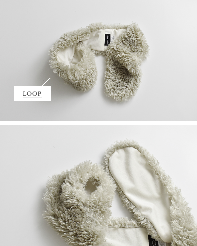 helen moore(ヘレンムーア)フェイクシープスキンプチループスカーフp-loop