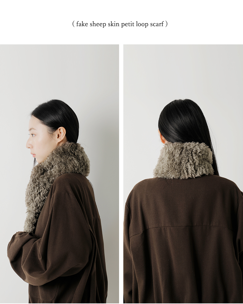 helen moore(ヘレンムーア)フェイクシープスキンプチループスカーフp-loop