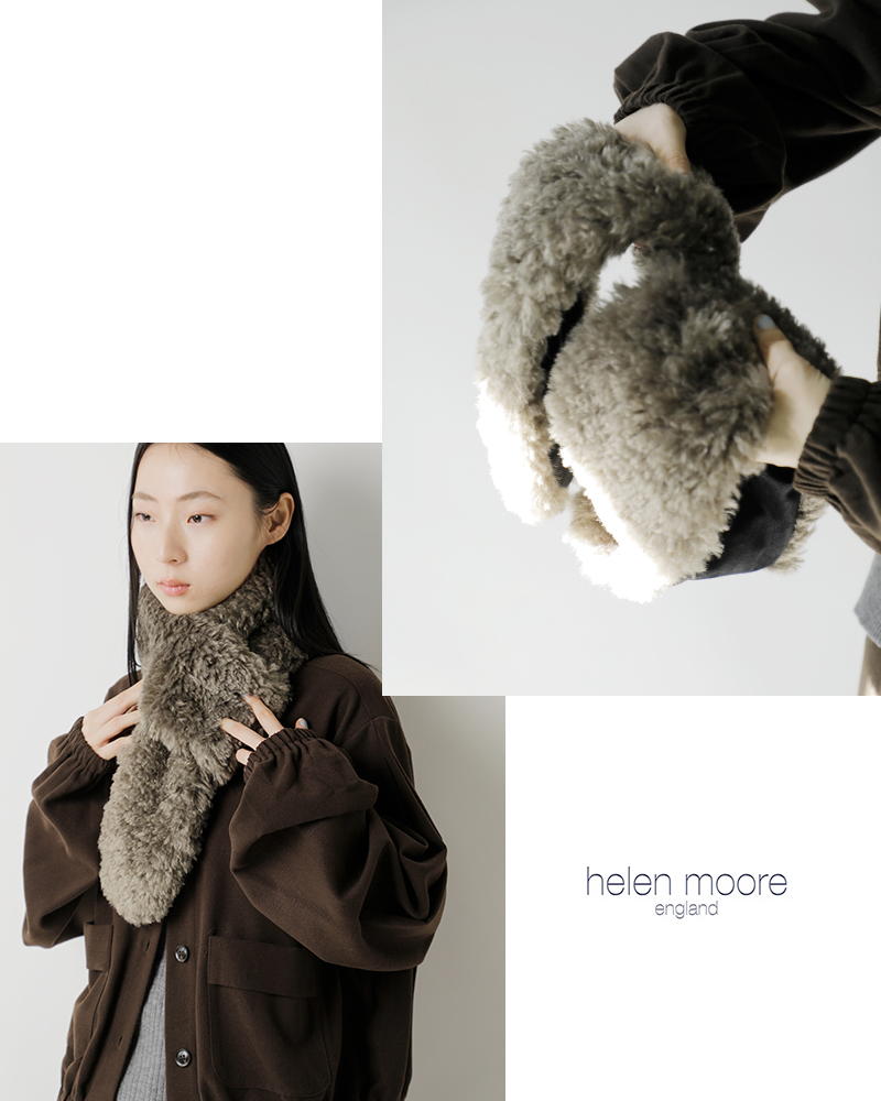 helen moore(ヘレンムーア)フェイクシープスキンプチループスカーフp-loop