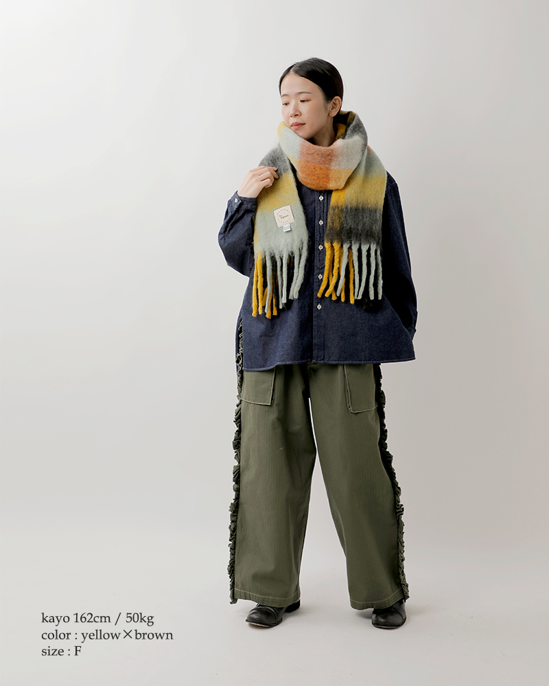 The Bagmati(バグマティ)ウールミックスチェックマフラーpa-echarpe40