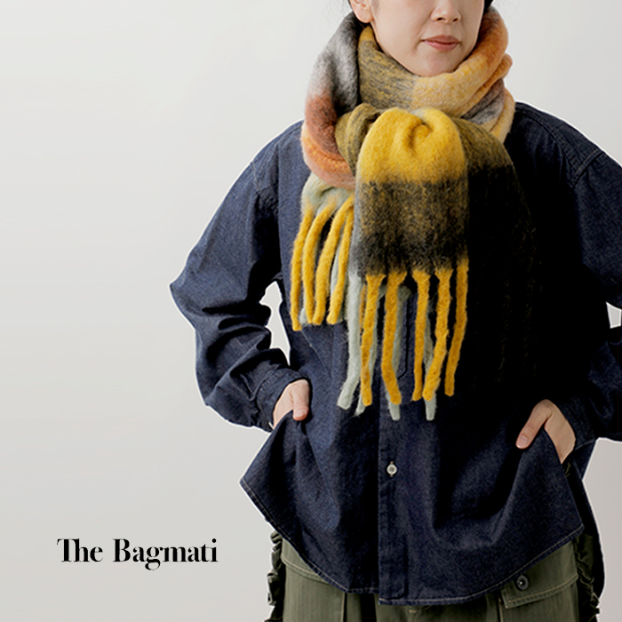 The Bagmati(バグマティ)ウールミックスチェックマフラーpa-echarpe40