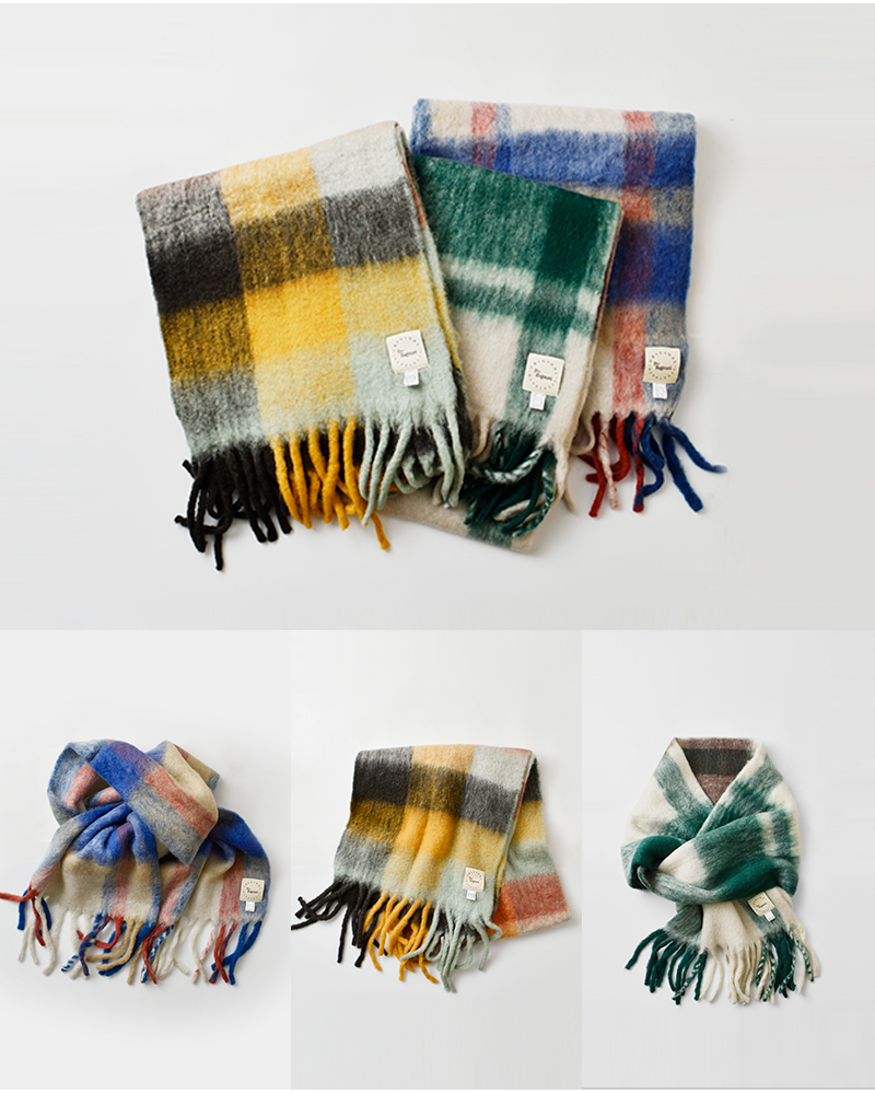 The Bagmati(バグマティ)ウールミックスチェックマフラーpa-echarpe40