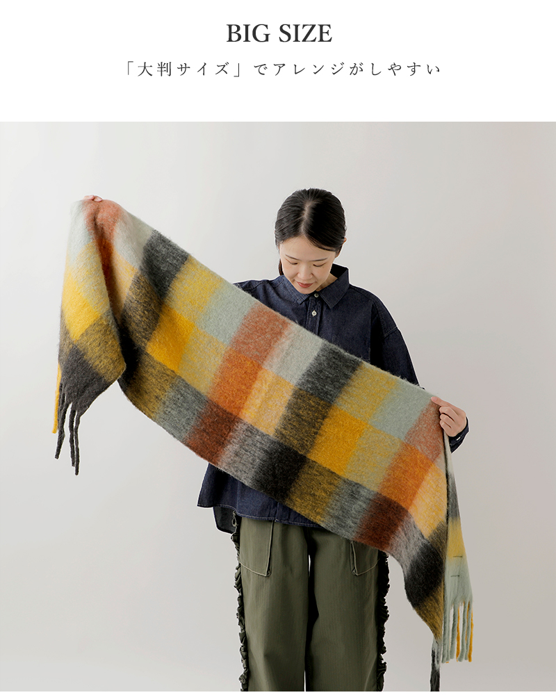 The Bagmati(バグマティ)ウールミックスチェックマフラーpa-echarpe40