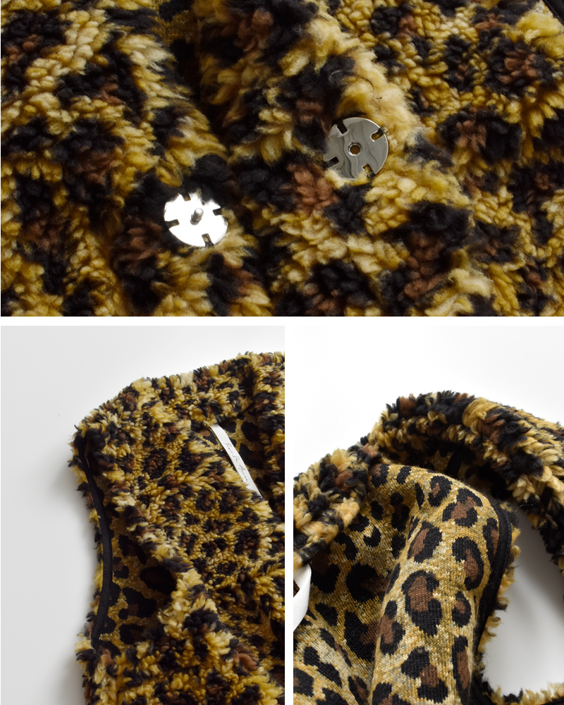 PARIS DE AOUNE(パリドゥアオウネ)ボアVネックミニベストpa253ct026