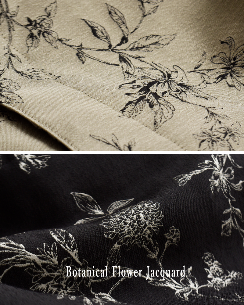 PARIS DE AOUNE(パリドゥアオウネ)ボタニカルフラワージャガードステンカラーワンピースコートpa253op017