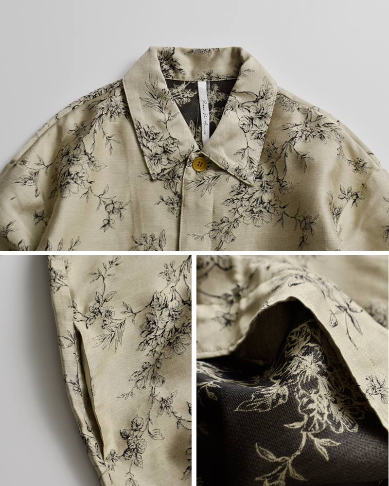 ハウピア　フラワージャガード　コート PARIS DE AOUNE パリドゥアオウネ ボタニカル フラワー