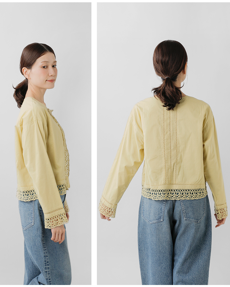 NOUVELLES DU PARADIS(ヌーベル ドゥ パラディ)コットンキャンブリックレースジャケットpb25316