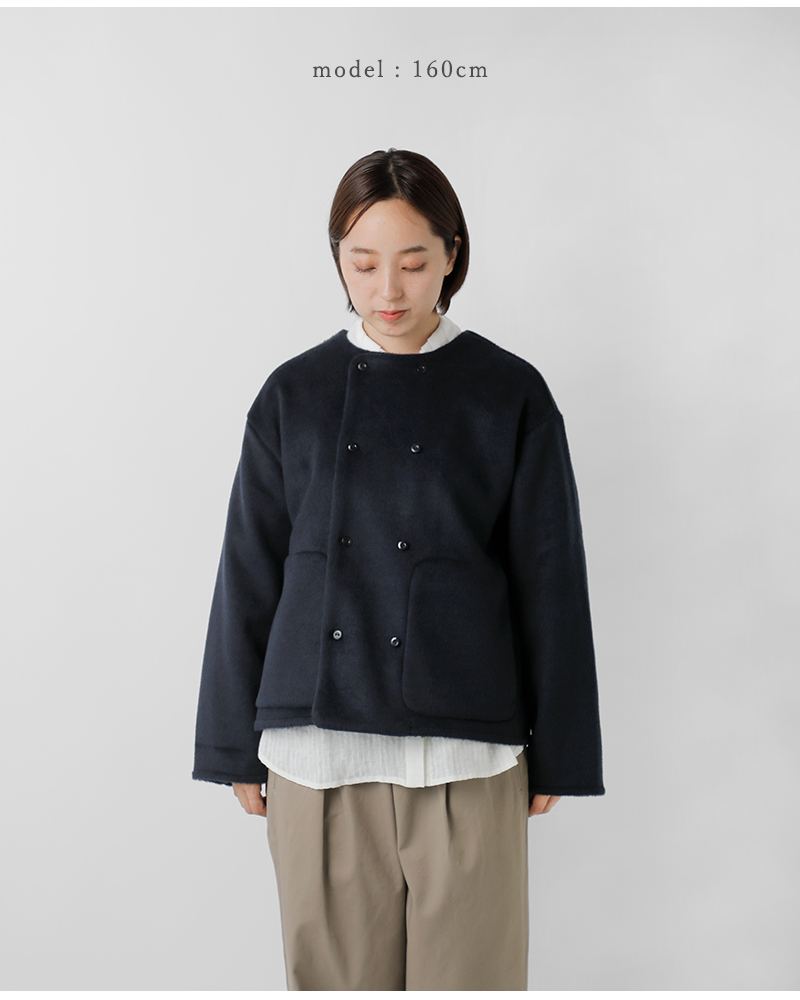 NOUVELLES DU PARADIS(ヌーベル ドゥ パラディ)ブランケットフリースノーカラージャケットpb25409