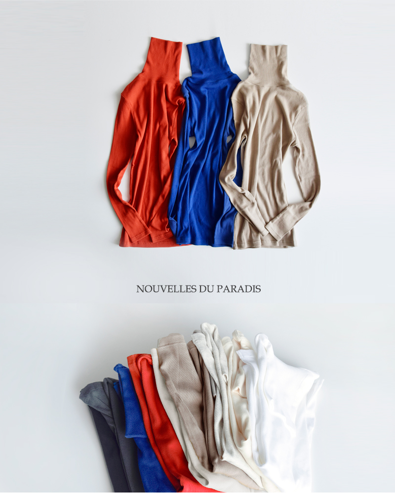 NOUVELLES DU PARADIS(ヌーベル ドゥ パラディ)コットンテレコタートルネックプルオーバーpc15419a