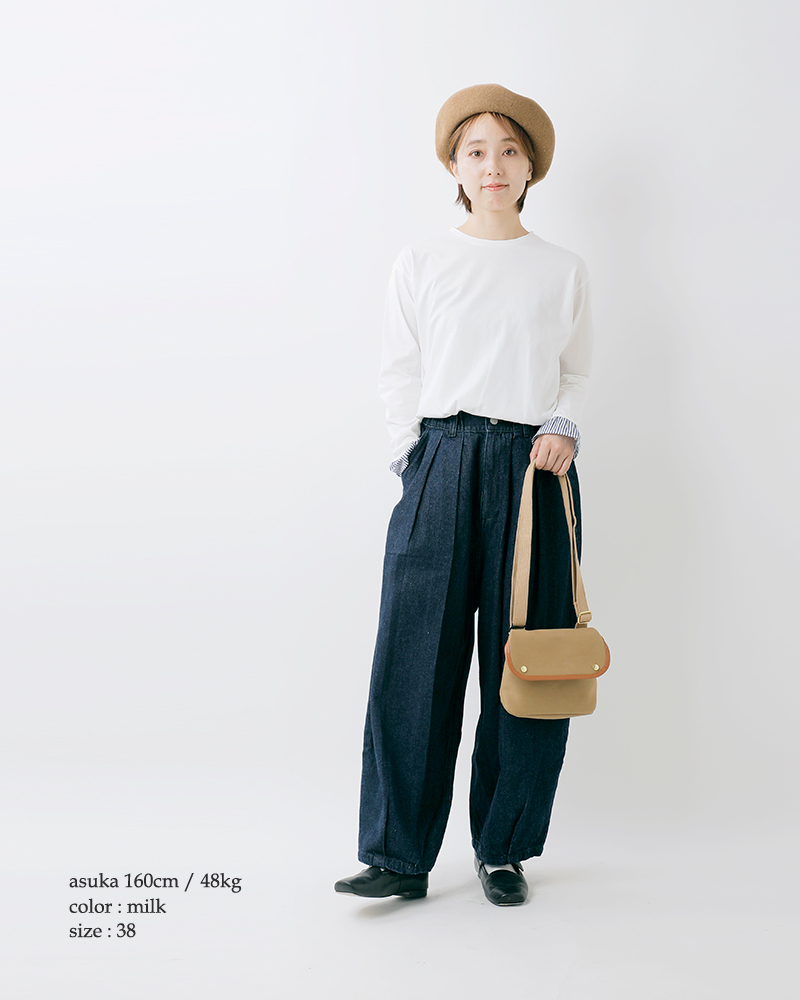 NOUVELLES DU PARADIS(ヌーベル ドゥ パラディ)コットントロワ天竺袖口フリルストライププルオーバーpc24405st